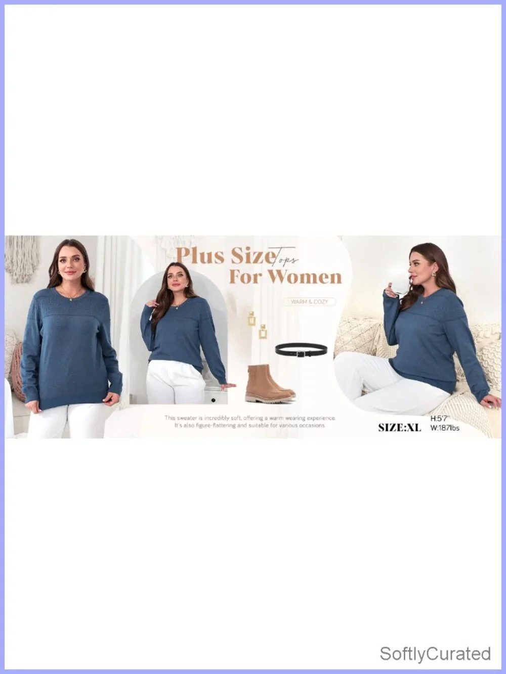 Crewneck Crochet Cable Knit Long Sleeve Pullover Sweater